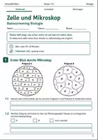 Vorschau - Arbeitsblätter - Zelle und Mikroskop Basisscreening Klasse 7–8 - Deckblatt
