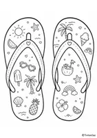 Vorschau - Arbeitsblätter - Sommer Flip-Flops, Mein Ferienrückblick zum Ausfüllen & Ausmalen - Seite 2