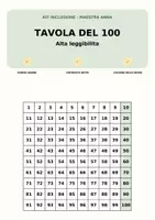 anteprima - Esercizi - Tavola del 100, alta leggibilità, plastificabile - Pagina di copertina