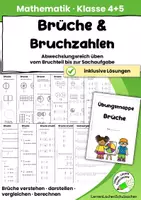 Vorschau - Arbeitsblätter - Brüche & Bruchzahlen – Bruchrechnen verstehen und üben | Mathematik Klasse 4–5 - Deckblatt