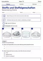 Vorschau - Arbeitsblätter - Chemie Basisscreening Stoffeigenschaften Klasse 7–8 - Deckblatt