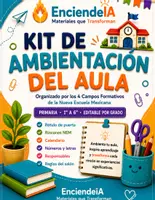 Vista previa - Decoración del aula - Kit de Ambientación del Aula Premium 1° a 6° | NEM y 4 Campos Formativos | Editable - Portada
