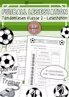 Vorschau - Stationenlernen - Fußball Lesestation Tandemlesen (Klasse 2) - Deckblatt