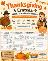 Vorschau - Stundenentwürfe - Thanksgiving & Erntedank – Lesen, Schreiben & Rechnen | 9 Arbeitsblätter + Lösungen für die 1. & 2. Klasse - Deckblatt