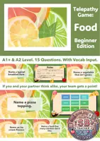 Vorschau - Spiele - TelepathyGame: Food (A1 + A2 Level) (Guessing Game in Pairs) - Deckblatt