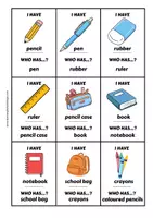 Vista previa - Juegos / Gamificación - School Materials – I Have, Who Has? | British English 🇬🇧 - Portada