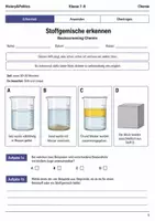 Vorschau - Arbeitsblätter - Stoffgemische Trennverfahren Chemie Klasse 7–8 - Deckblatt