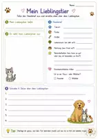 Vorschau - Arbeitsblätter - Mein Lieblingstier | Steckbrief, Schreiben & Tierwissen - Seite 1