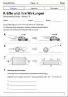 Vorschau - Arbeitsblätter - Kräfte und ihre Wirkungen Basisscreening Klasse 7–8 - Deckblatt