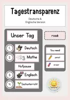 Vorschau - Präsentationen/Tafelbilder - Materialpaket Tagestransparenz & „Du brauchst“ – Tagesablauf, Unterricht & Materialien | 5 Farben - Seite 1