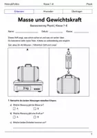 Vorschau - Arbeitsblätter - Masse und Gewichtskraft Basisscreening Klasse 7–8 - Deckblatt
