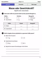 Vorschau - Arbeitsblätter - Masse und Gewichtskraft Basisscreening Klasse 7–8 - Seite 2
