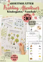 Vorschau - Arbeitsblätter - Frühlingsabenteuer | Vorschulübungen & Arbeitsblätter für Kindergarten - Deckblatt