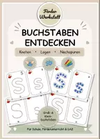 Vorschau - Arbeitsblätter - Buchstabe S s – Kneten, Muggelsteine legen & Nachspuren | Buchstaben lernen - Deckblatt