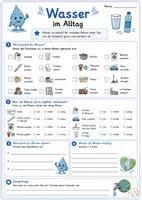 Vorschau - Arbeitsblätter - Wasser im Alltag | Wasserverbrauch, Wassersparen & Bedeutung - Seite 1