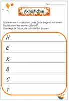 Vorschau - Arbeitsblätter - Akrostichon Herbst | Kreatives Schreiben | Differenziert - Wörter & Sätze - Seite 2