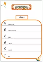 Vorschau - Arbeitsblätter - Akrostichon Herbst | Kreatives Schreiben | Differenziert - Wörter & Sätze - Seite 3