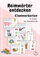 Vorschau - Spiele - Reimwörter entdecken | 45 Klammerkarten für die Freiarbeit - Deckblatt
