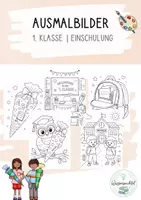 Vorschau - Mal- und Bastelvorlagen - Ausmalbilder | 1. Klasse | Einschulung - Deckblatt