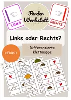 Vorschau - Arbeitsblätter - Klettmappe: LINKS/RECHTS - HERBST - differenzierte Klettaufgaben - TEACCH - Deckblatt
