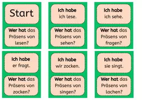 Vorschau - Spiele - Ich habe … Wer hat …? – Die 4 Zeitformen | Präsens | Deutsch - Seite 1