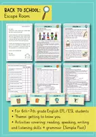 anteprima - Esercizi - Escape Room Back to School di inglese – Inizio della scuola e attività per conoscersi - Pagina 1