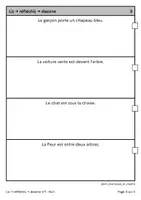 Aperçu - Feuilles d'exercices - Ateliers de français CE1 - Lis→réfléchis→dessine n°1 Nv.1 - Page 3