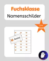 Vorschau - Bildkarten - Fuchsklasse Namensschilder Sticker Grundschule - Deckblatt