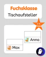 Vorschau - Bildkarten - Namensschilder Tischaufsteller | Tischnamensschilder Fuchsklasse | Klassenzimmer - Deckblatt