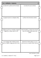 Aperçu - Apprentissages en autonomie - Ateliers de français CE1 - Lis→réfléchis→dessine n°1 Nv.2 - Page 2