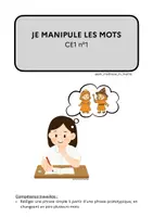 Aperçu - Apprentissages en autonomie - Ateliers de français CE1 - Je manipule les mots n°1 - Page de couverture