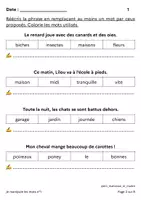 Aperçu - Apprentissages en autonomie - Ateliers de français CE1 - Je manipule les mots n°1 - Page 1