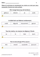 Aperçu - Apprentissages en autonomie - Ateliers de français CE1 - Je manipule les mots n°2 - Page 1