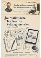Vorschau - Unterrichtsreihen - Journalistische Textsorten: Zeitung verstehen – Deutsch Klasse 7-8 - Deckblatt