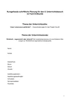 Vorschau - Stundenentwürfe - Unterrichtsentwurf: Windkraft - segenreich oder störend? - Deckblatt