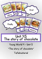 Vorschau - Präsentationen/Tafelbilder - Tafelmaterial Young World 4 Unit 5 "The story of chocolate" - Klett - Deckblatt