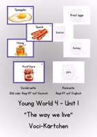 Vorschau - Prüfungsvorbereitung - Voci-Kärtchen Young World 4 Unit 1 "The way we live" - Klett - Deckblatt