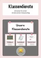 Vorschau - Präsentationen/Tafelbilder - Klassendienste – 18 Karten für einen strukturierten Klassenalltag | Rosé - Deckblatt