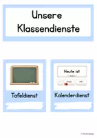Vorschau - Präsentationen/Tafelbilder - Klassendienste – 18 Karten für einen strukturierten Klassenalltag | Blau - Seite 3