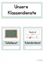 Vorschau - Präsentationen/Tafelbilder - Klassendienste – 18 Karten für einen strukturierten Klassenalltag | Mintgrün - Seite 3