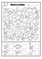 Vorschau - Anderer Materialtyp - Dinosaurier Mengen erkennen (Zahlenraum 10) - Seite 1