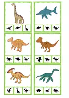 Vorschau - Anderer Materialtyp - Dinosaurier Klammerkarten (Schattenbilder) - Seite 1