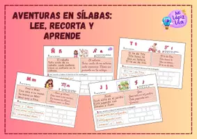 Vista previa - Hojas de trabajo - Aventuras en sílabas: Lee, recorta y aprende - Portada