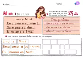 Vista previa - Hojas de trabajo - Aventuras en sílabas: Lee, recorta y aprende - página 3