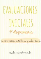 Vista previa - Hojas de trabajo - 🚀 EVALUACIONES INICIALES 1er CICLO (Mate/Cast/Val) - página 1