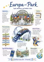 Vorschau - Arbeitsblätter - Lernposter + Arbeitsblätter zum Thema "Europa-Park" + Lösung & MP3 + Mindmap + Infografik - Deckblatt