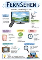 Vorschau - Arbeitsblätter - Lernposter + Arbeitsblätter zum Thema "Fernsehen" + Lösung & MP3 + Mindmap + Infografik - Deckblatt