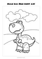 Vorschau - Mal- und Bastelvorlagen - Dinosaurier Ausmalbider (10 A4 Vorlagen) - Seite 1