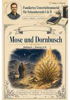 Vorschau - Arbeitsblätter - Mose und Dornbusch – Bibeltext & Arbeitsblätter Religion Klasse 5-6 - Deckblatt