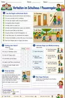 Vorschau - Arbeitsblätter - Verhalten im Schulhaus und Pausenregeln - Belehrung - Deckblatt